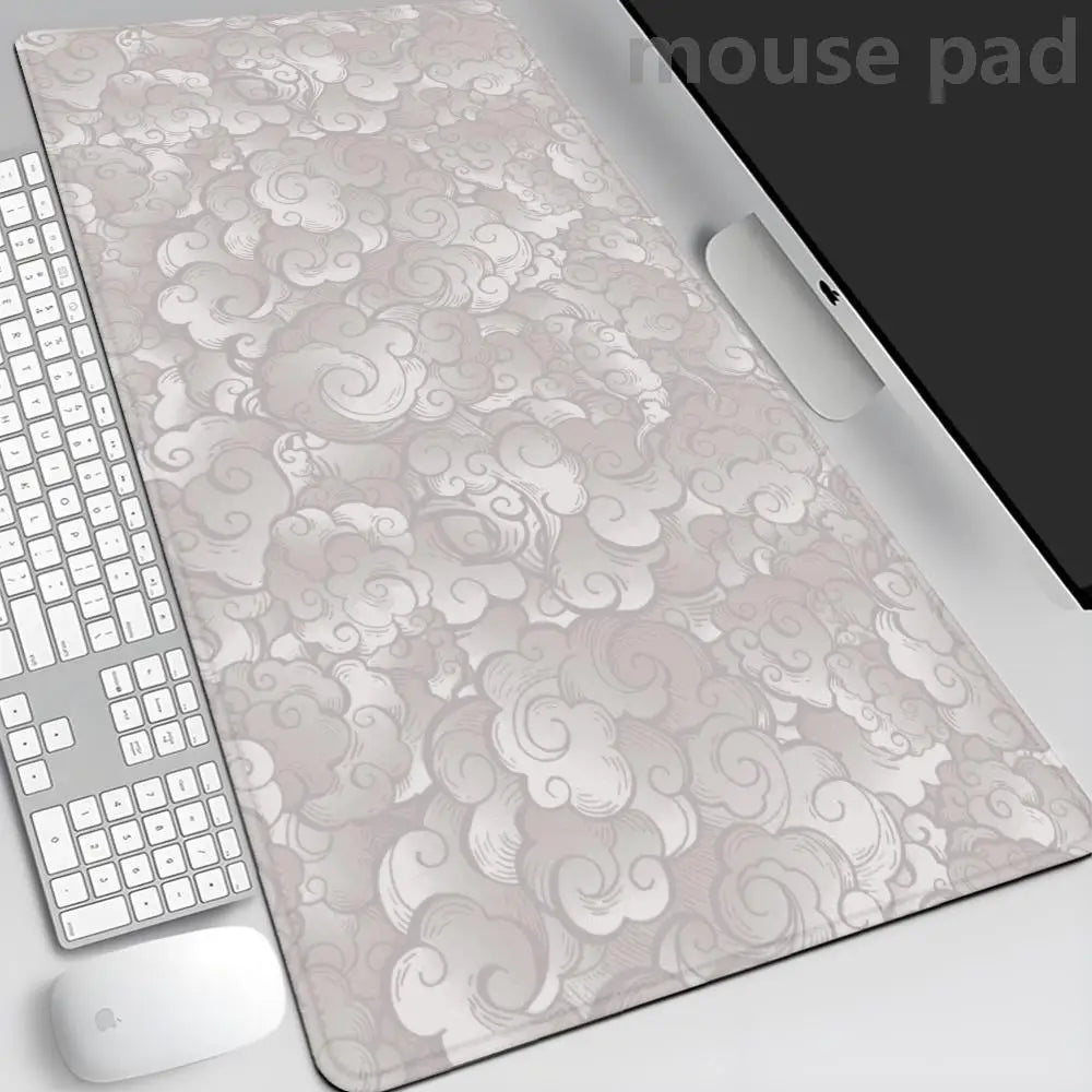 Japan Clouds Deskmat Black Carpet Large Gaming Mousepad Laptop Kawaii Computer Offices Mouse Pad Playmat Mouse Mats Accessories