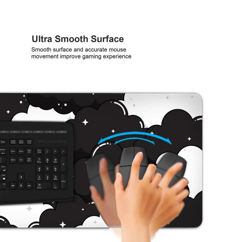 Japan Clouds Deskmat Black Carpet Large Gaming Mousepad Laptop Kawaii Computer Offices Mouse Pad Playmat Mouse Mats Accessories