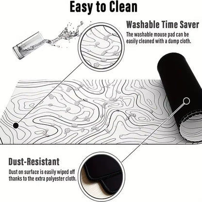 1PC Large Mouse Pad, Office Gaming Table Mat, Non-Slip Rubber Base Washable Mouse Pad for Work, Gaming and Office