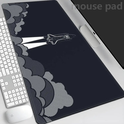 Japan Clouds Deskmat Black Carpet Large Gaming Mousepad Laptop Kawaii Computer Offices Mouse Pad Playmat Mouse Mats Accessories