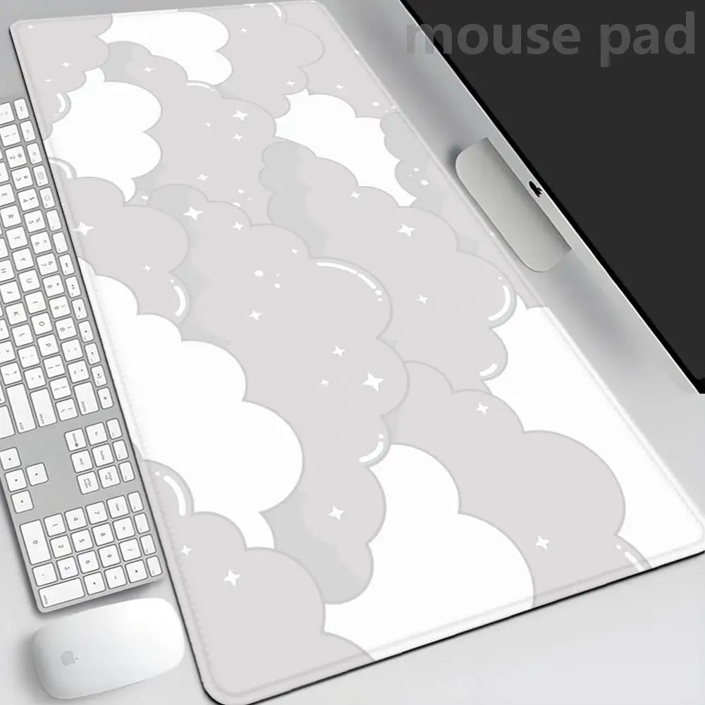 Japan Clouds Deskmat Black Carpet Large Gaming Mousepad Laptop Kawaii Computer Offices Mouse Pad Playmat Mouse Mats Accessories