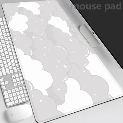 Japan Clouds Deskmat Black Carpet Large Gaming Mousepad Laptop Kawaii Computer Offices Mouse Pad Playmat Mouse Mats Accessories